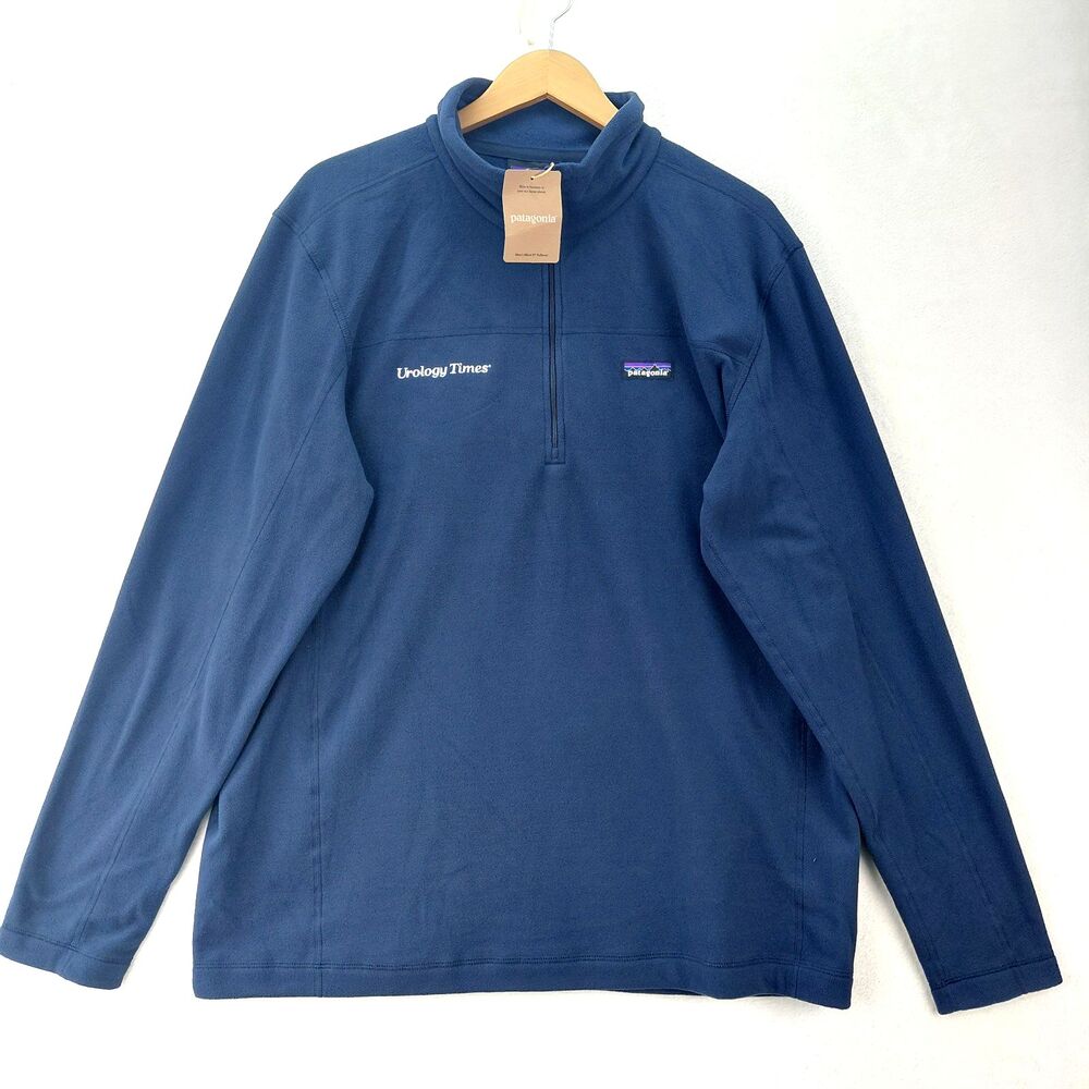 Patagonia Jacket Mens L Blue Micro D Fleece 1/4 Quarter Zip Outdoor Hiking NEW